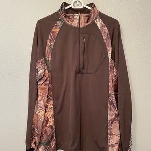 Camo hunting performance 1/4 zip long sleeve